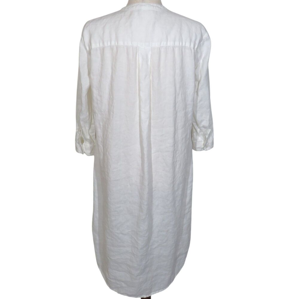 United Colors Of Benetton White Linen Dress Size Large - Picture 5 of 7
